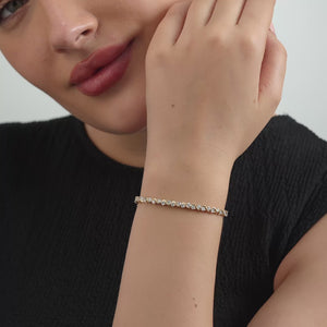 Gilded 3 Carat Lab-Grown Diamond Swirl Fashion Bracelet