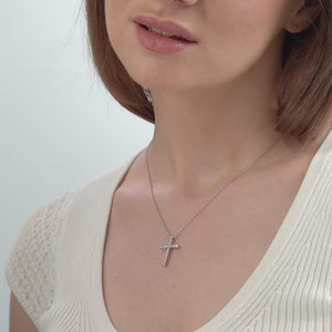 Gilded 1/2 Carat Lab-Grown Diamond Classic Cross Pendant