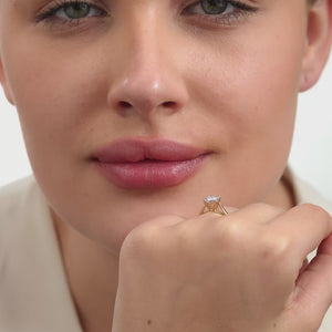 Gilded 3/4 Carat Lab-Grown Diamond Round-Shaped Classic Solitaire Ring Set In An Illusion Plate