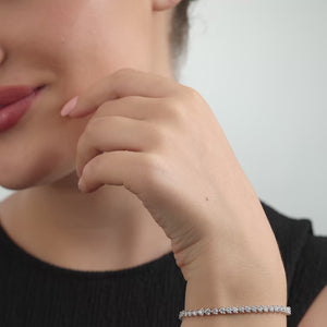 Gilded 5 Carat Lab-Grown Diamond Round-Shaped Three-Prong Tennis Bracelet