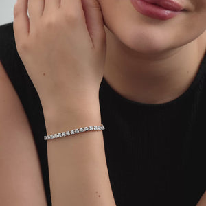 Gilded 3 Carat Lab-Grown Diamond Classic Bracelet with Four-Prong Illusion Settings