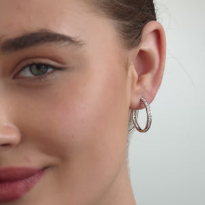 Gilded 3/4 Carat Lab-Grown Diamond Round-Shaped Channel-Set Hoops