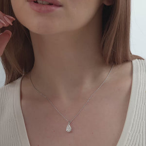 Gilded 2 Carat Lab-Grown Diamond Pear-Shaped Classic Solitaire Pendant