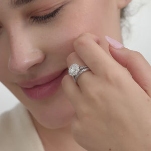 Gilded 2 Carat Lab-Grown Diamond Round-Shaped Engagement Ring Set