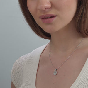 Gilded 1 Carat Lab-Grown Diamond Round-Shaped Classic Halo Solitaire Plus Pendant