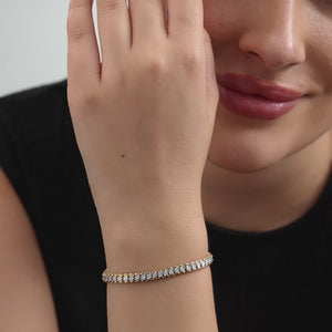 Gilded 1/4 Carat Lab-Grown Diamond Half-Channel Fashion Bracelet with Illusion Plates