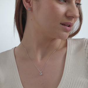 Gilded 2 Carat Lab-Grown Diamond Round-Shaped Classic Two-Piece Earring and Pendant Set