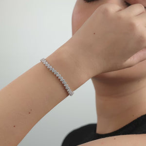 Gilded 5 Carat Lab-Grown Diamond Zigzag Fashion Bracelet