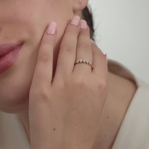 Gilded 1/10 Carat Lab-Grown Paper Dolls Stack Ring
