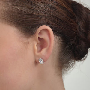 Gilded 4 Carat Lab-Grown Diamond Oval-Shaped Classic Solitaire Studs