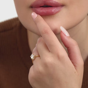 Gilded 1 Carat Lab-Grown Diamond Oval-Shaped Hidden Halo Engagement Ring