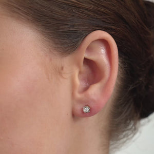 Gilded 1/5 Carat Lab-Grown Diamond Classic Solitaire Studs Set in an Illusion Plate