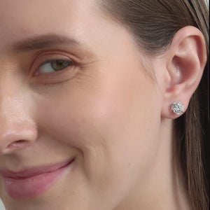 Gilded 4 Carat Lab-Grown Diamond Round-Shaped Classic Solitaire Studs