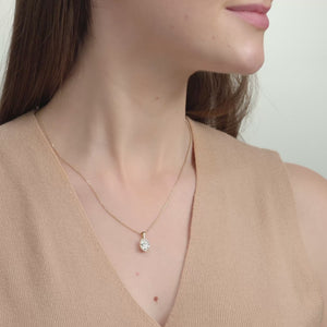 Gilded 2 Carat Lab-Grown Diamond Oval-Shaped Classic Solitaire Pendant