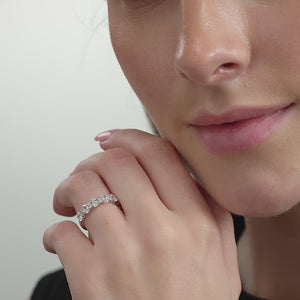 Gilded 1 and 1/4 Carat Lab-Grown Diamond Round and Oval-Shaped Wedding Band