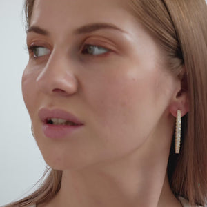 Gilded 6 Carat Lab-Grown Diamond Round-Shaped Inside-Out Hoops