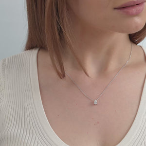 Gilded 1/2 Carat Lab-Grown Diamond Pear-Shaped Slider Solitaire Pendant