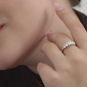Gilded 1 Carat Lab-Grown Diamond Oval-Shaped Five-Stone Ring