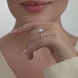 Gilded 2 Carat Lab-Grown Diamond Round-Shaped Hidden Halo Engagement Ring
