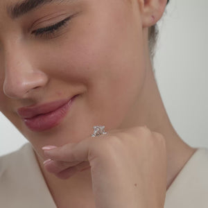 Gilded 2 Carat Lab-Grown Diamond Oval-Shaped Solitaire Plus Engagement Ring with Round-Shaped Accents On The Shank