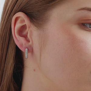 Gilded 1/4 Carat Lab-Grown Diamond Pavé Oval-Shaped Huggie Hoops