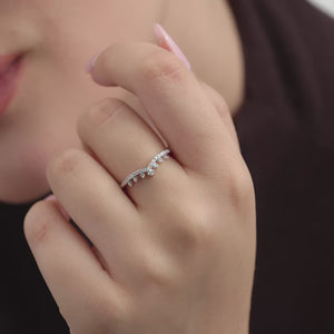 Gilded 1/5 Carat Lab-Grown Diamond Rising Crown Stack Ring