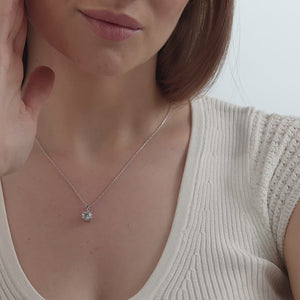 Gilded 1 Carat Lab-Grown Diamond Round-Shaped Hidden Halo Solitaire Plus Pendant