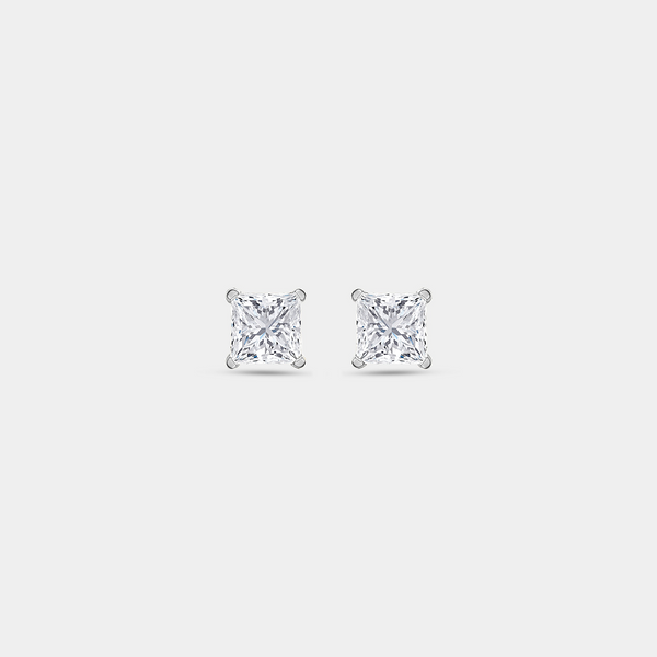 1/2 Carat Lab-Grown Diamond Princess-Cut Classic Solitaire Studs — GILDED New York