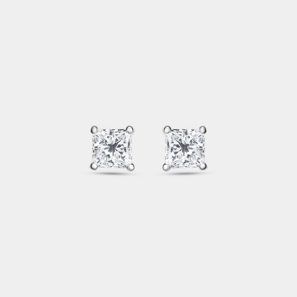1 Carat Lab-Grown Diamond Princess-Cut Classic Solitaire Studs — GILDED New York