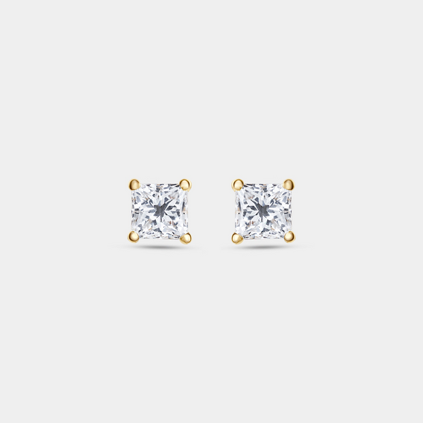 1 Carat Lab-Grown Diamond Princess-Cut Classic Solitaire Studs — GILDED New York
