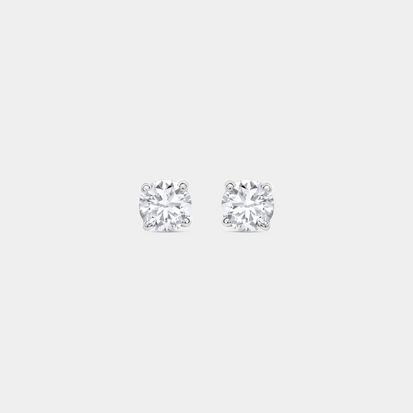 1/2 Carat Lab-Grown Diamond Round-Shaped Classic Solitaire Studs — GILDED New York