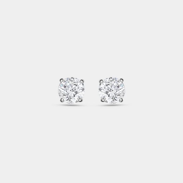 1 Carat Lab-Grown Diamond Round-Shaped Classic Solitaire Studs — GILDED New York