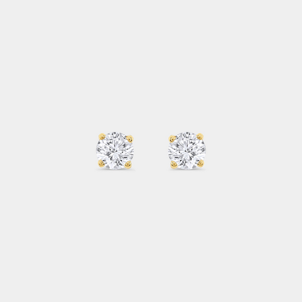 1/2 Carat Lab-Grown Diamond Round-Shaped Classic Solitaire Studs — GILDED New York