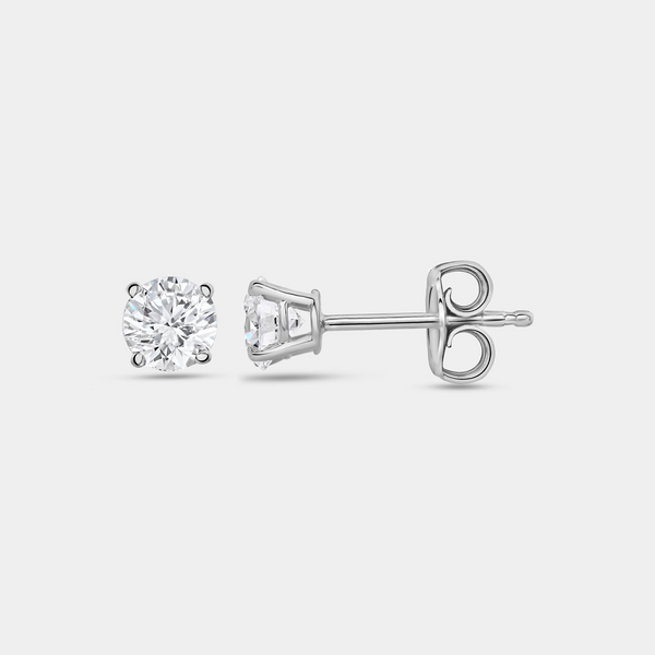 1 Carat Lab-Grown Diamond Round-Shaped Classic Solitaire Studs — GILDED New York
